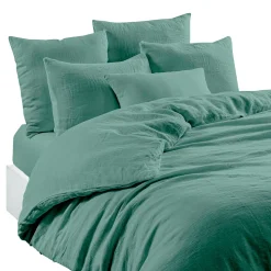 Housse de couette en lin et coton céladon 260x240cm - Limy