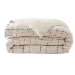 Housse de couette réversible en coton naturel 260x240cm - Gaia match