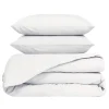 Housse de couette 240x220cm et 2 taies d'oreiller 63x63cm en percale de coton blanc - Venezia