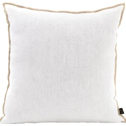 Housse de coussin chennai blanc 45x45cm en lin lave