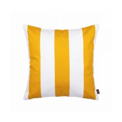 Housse de coussin d'extérieur rayé ocre et blanc 45x45cm - Riviera