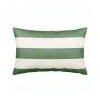 Housse de coussin d'extérieur rayé amande et blanc 40x60cm - Riviera