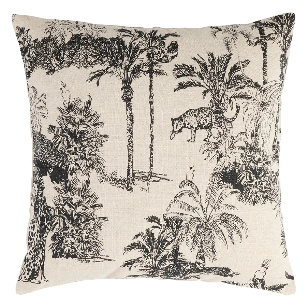 Housse de coussin en coton noir et écru 45x45cm - Mocoa