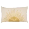 Housse de coussin en coton et lin blanc 50x30cm - Soleil