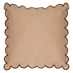 Housse de coussin en coton nude et brun 45x45cm - Nomadea