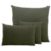 Housse de coussin en lin et coton kaki 45x45cm - Figari
