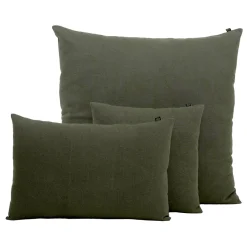 Housse de coussin en lin et coton kaki 40x60cm - Figari