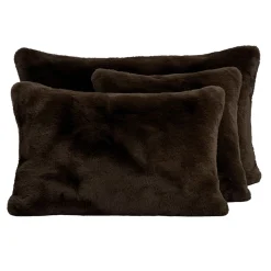 Housse de coussin fausse fourrure brun 45x45cm - Chamonix