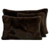 Housse de coussin fausse fourrure brun 40x60cm - Chamonix