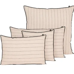 Housse de coussin rayée en lin et coton naturel 40x60cm - Calvi II