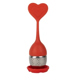 Infuseur thé en inox rouge - Coeur