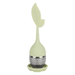 Infuseur thé en inox vert d'eau - Feuille