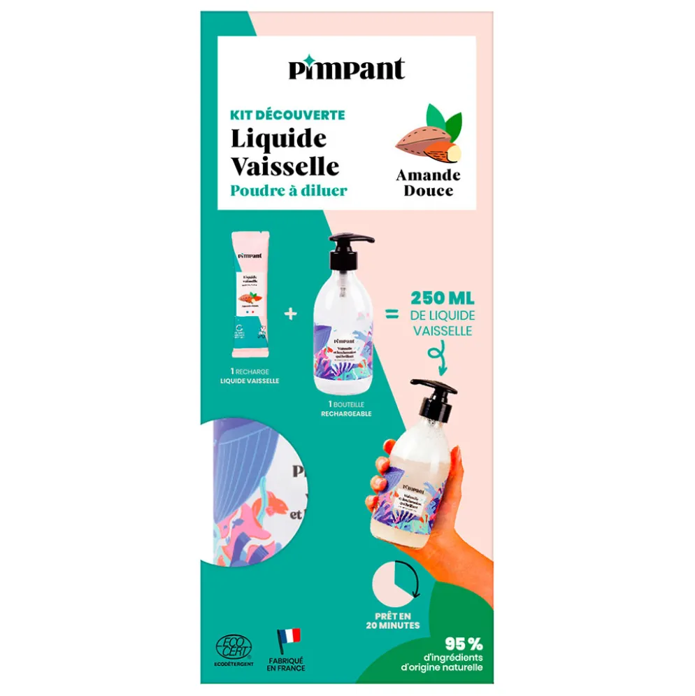 Kit découverte liquide vaisselle amande (1 bouteille + 1 recharge) 250ml
