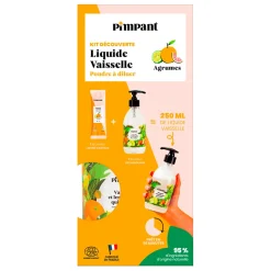 Kit découverte liquide vaisselle agrumes (1 bouteille + 1 recharge) 250ml