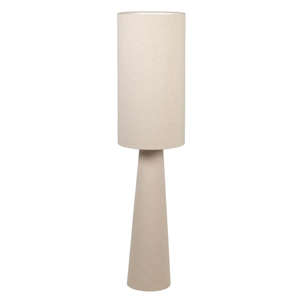 Lampadaire en coton blanc cassé h130cm E27x2 - Calypsa