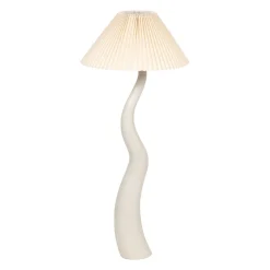 Lampadaire en tissu et céramique blanc h125cm E27 - Aurore