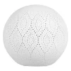 Lampe boule en porcelaine dentelle blanc d21cm E14