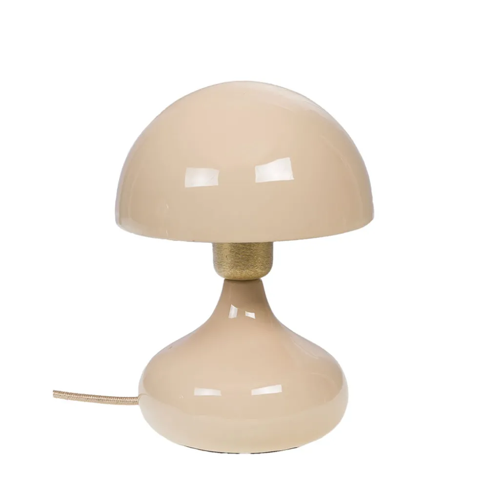 Lampe champignon en fer crème h24cm E27 - Paulette