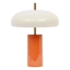 Lampe champignon en fer orange et écru h40cm E14x2 - Arty