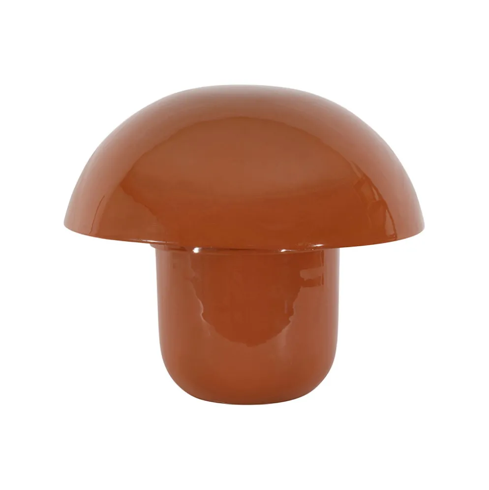Lampe champignon en fer terracotta h25cm E14 - Champart
