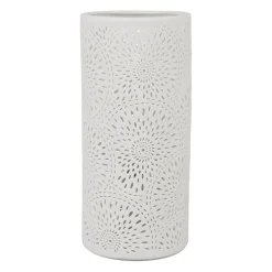 Lampe cylindre en porcelaine blanc h24cm E14 - Rosace