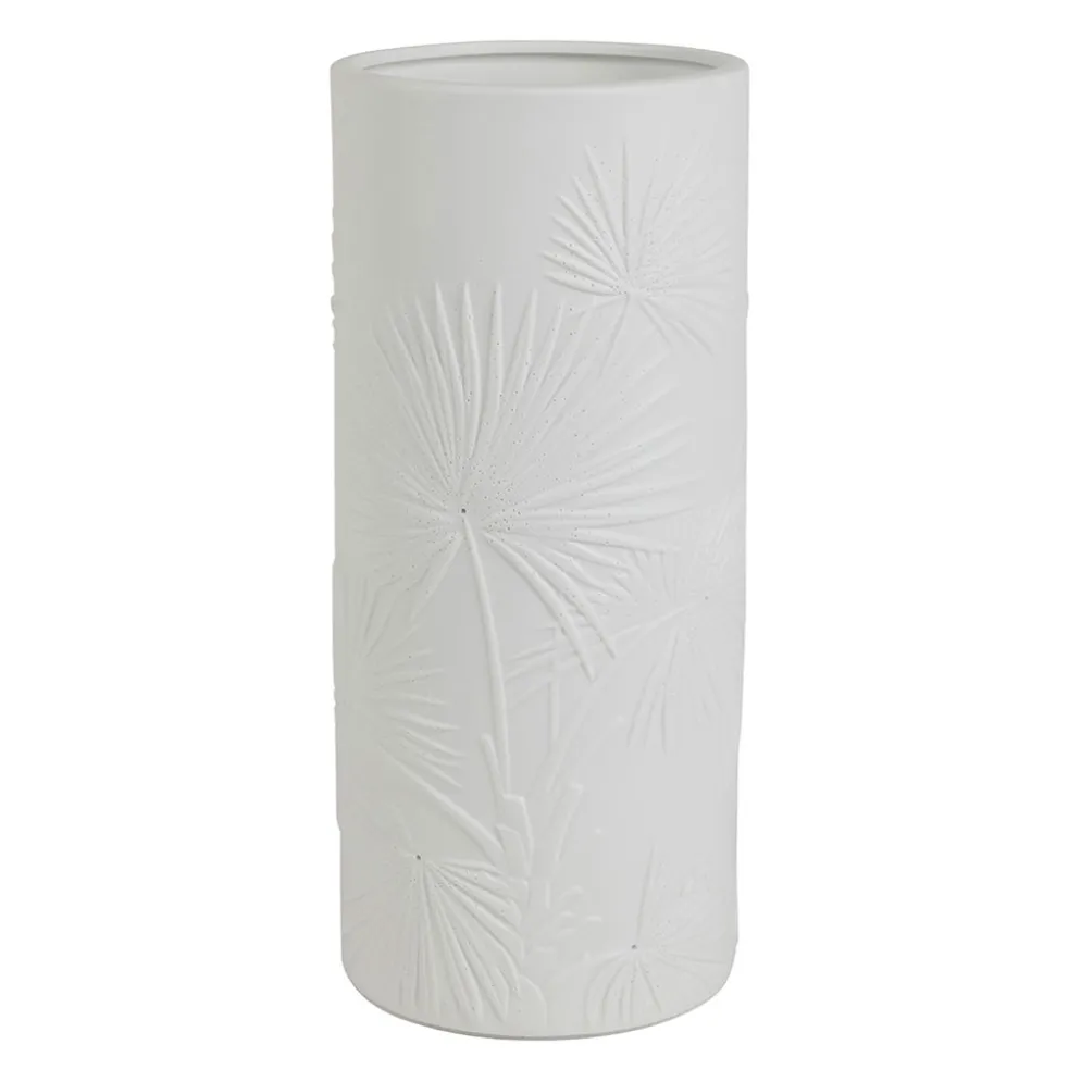 Lampe cylindre en porcelaine blanc h28cm E14 - Nomadea