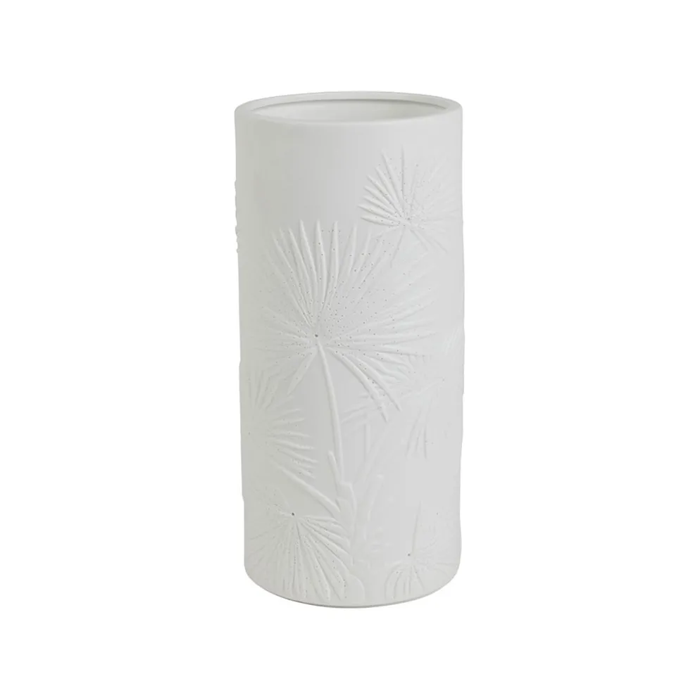 Lampe cylindre en porcelaine blanc h24cm E14 - Nomadea