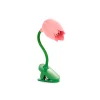 Lampe de lecture à piles tulipe vert et rose h11cm