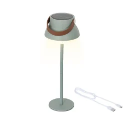 Lampe de table solaire menthe h37cm