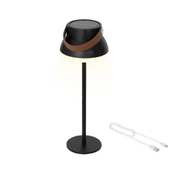 Lampe de table solaire noir h37cm