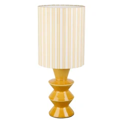 Lampe en coton et céramique moutarde h39cm E27 - Verda