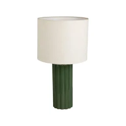 Lampe en coton et fer vert h47cm E14 - Essencia