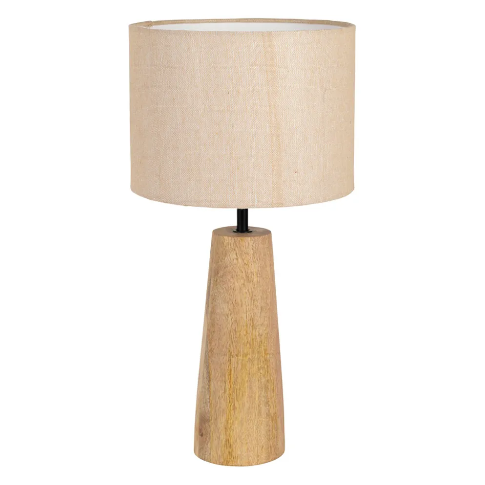 Lampe en coton et manguier h48cm E27 - Eterra