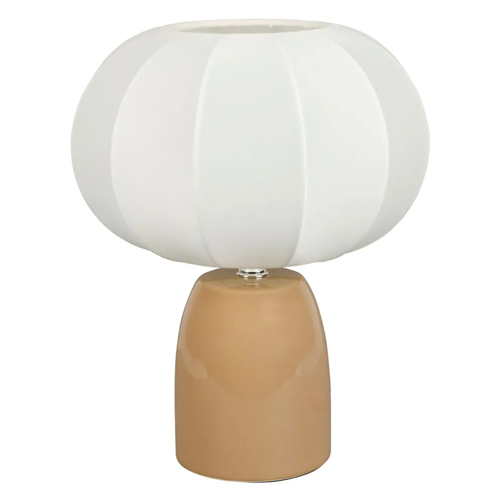 Lampe en céramique beige h26cm E14 - Lumi