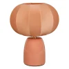 Lampe en céramique pêche h26cm E14 - Lumi