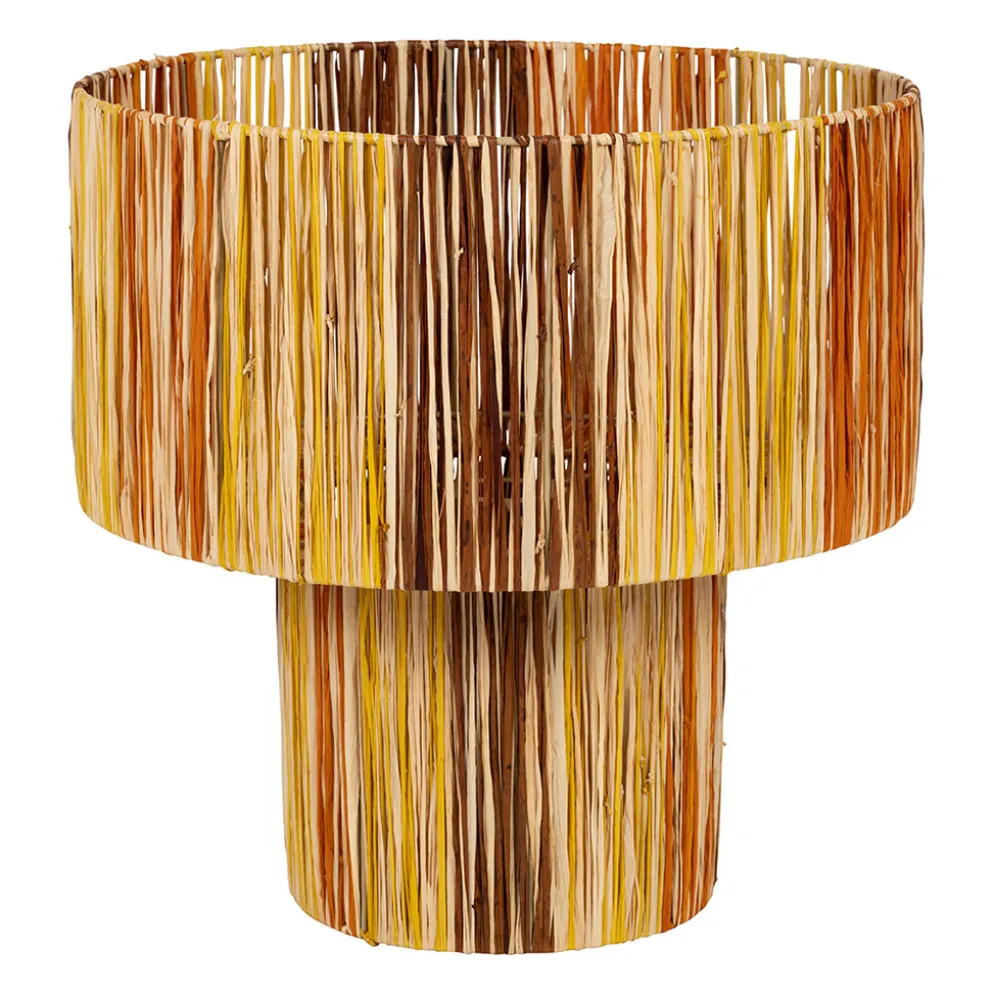 Lampe en fer et raphia multicolore h40cm - Seguia