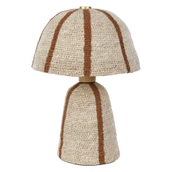 Lampe en jute rayée terracotta h34cm E27 - Jute