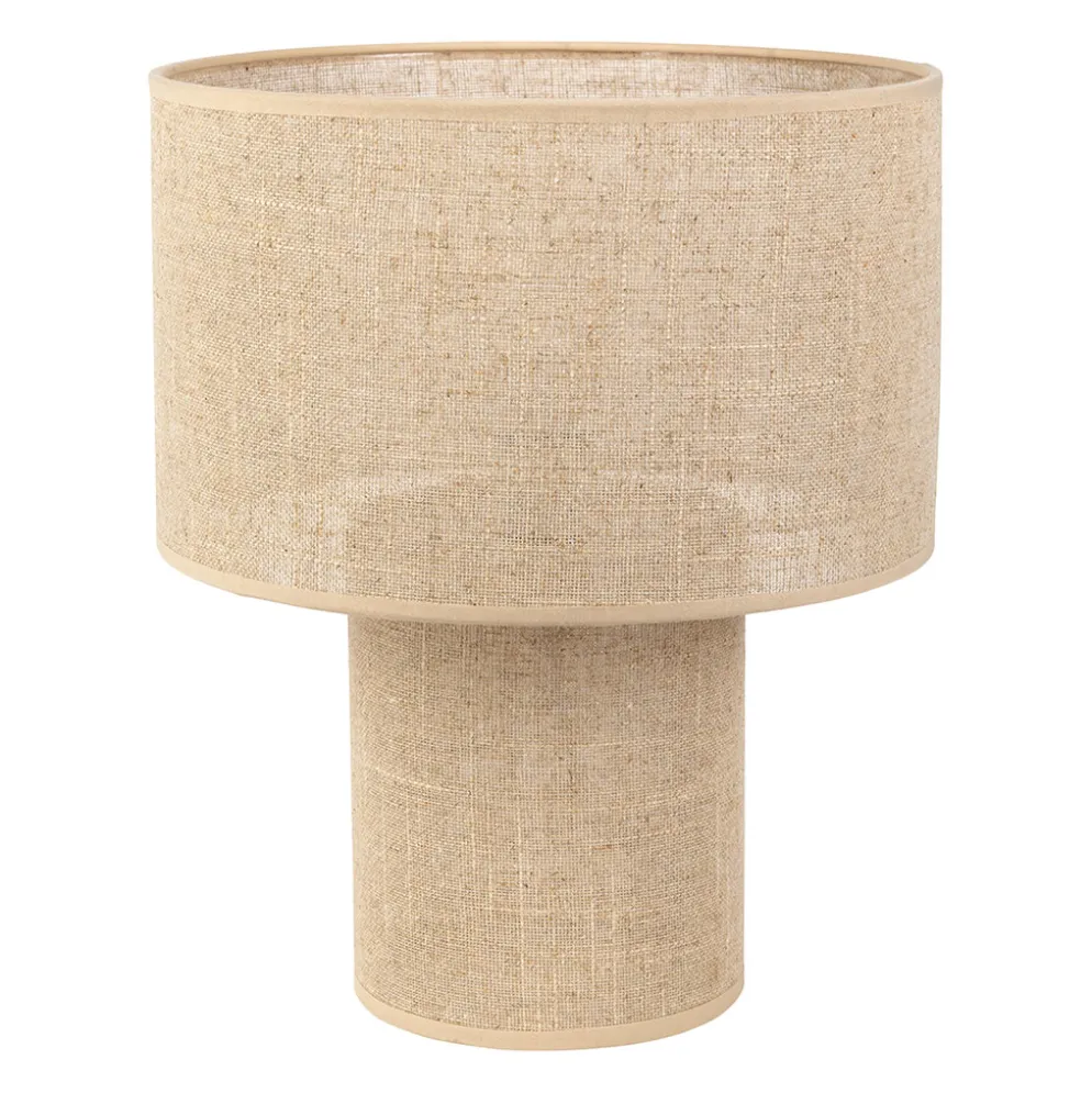 Lampe en lin beige h34cm E14 - Desert