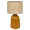 Lampe en lin et céramique curry h28cm E14 - Essencia
