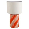 Lampe en lin et céramique rouge et rose h42cm E27 - Pop's