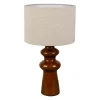 Lampe en lin et céramique brun h41cm E14 - Opale