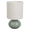 Lampe en lin et céramique sauge h25cm E14 - Klosen