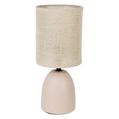Lampe en lin et céramique rose h33cm E14 - Jadea