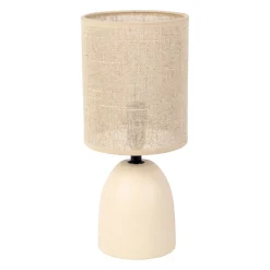 Lampe en lin et céramique écru h33cm E14 - Jadea