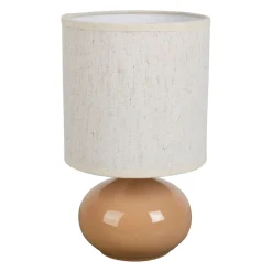 Lampe en lin et céramique nude h25cm E14 - Klosen