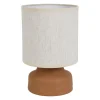 Lampe en lin et céramique terracotta h23cm E14 - Eterra
