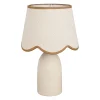 Lampe en lin et céramique écru h38cm E14 - Romancero