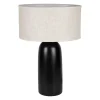 Lampe en lin et terre cuite noir h60cm E27 - Vita