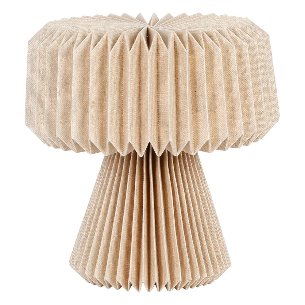 Lampe en papier et coton beige h33cm E14 - Fontelo