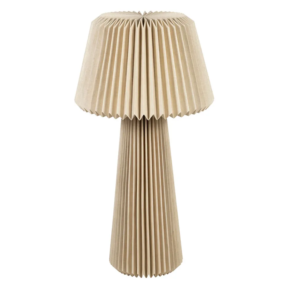 Lampe en papier et en lin beige h94cm E27 - Fontelo